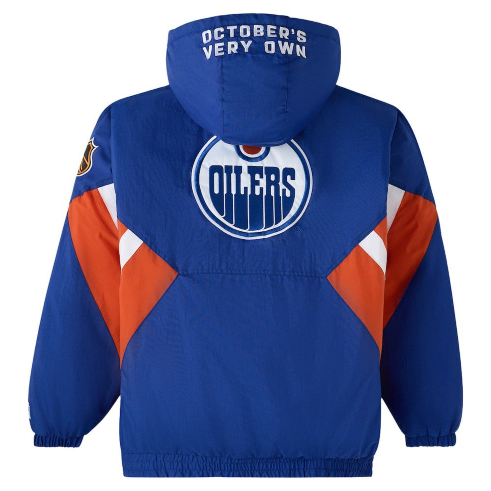 Edmonton Oilers OVO x Starter Half-Zip Hooded Jacket - Royal | US 202034622