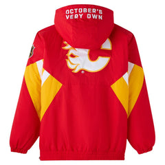 Calgary Flames OVO x Starter Half-Zip Hooded Jacket - Red | US 202034623