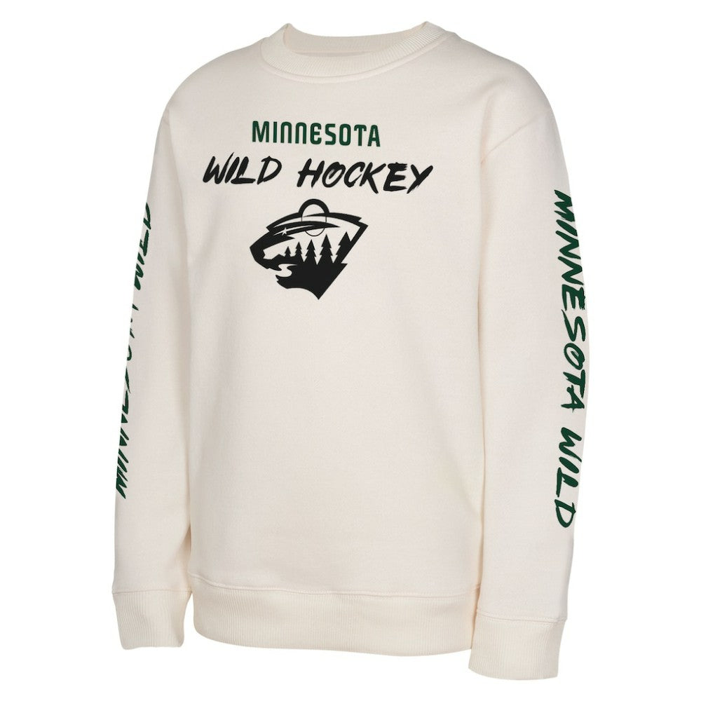 Minnesota Wild Youth Star Power Pullover Sweatshirt - Cream | US 202034691