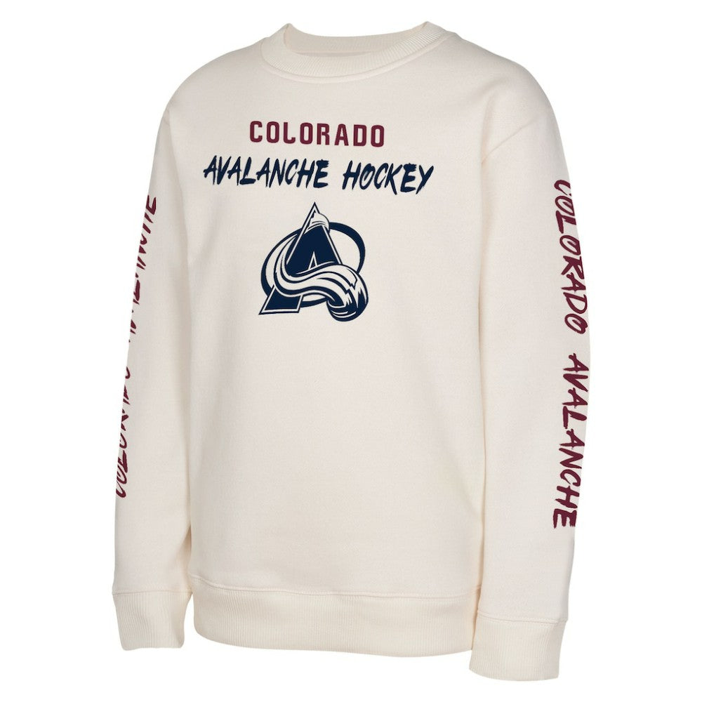 Colorado Avalanche Youth Star Power Pullover Sweatshirt - Cream | US 202034693