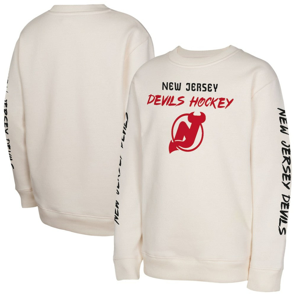 New Jersey Devils Youth Star Power Pullover Sweatshirt - Cream | US 202034702