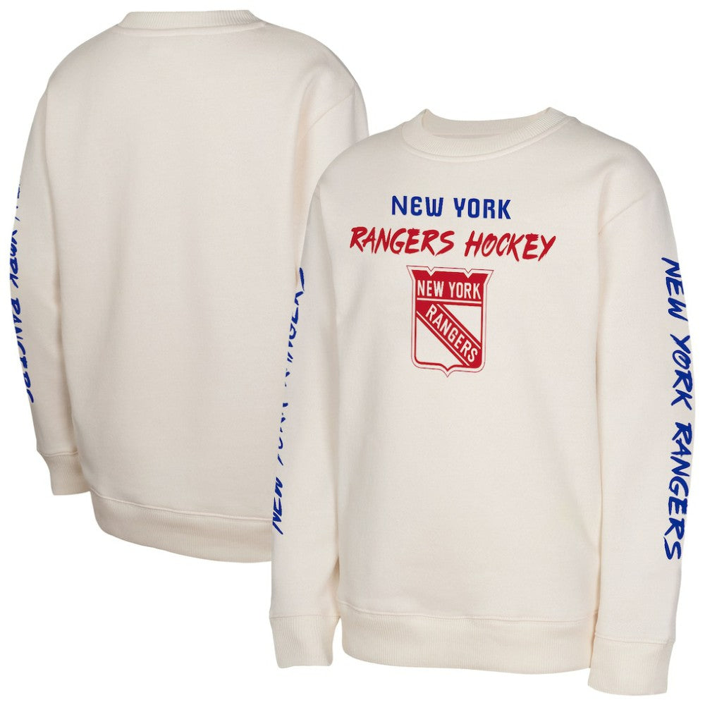 New York Rangers Youth Star Power Pullover Sweatshirt - Cream | US 202034703