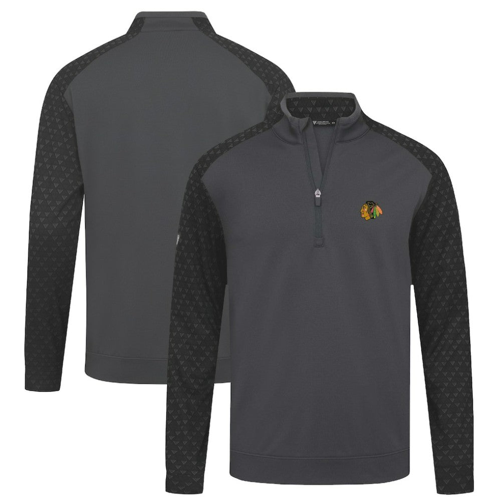 Chicago Blackhawks Levelwear Aztec Insignia Core Quarter-Zip Pullover Top - Charcoal | US 202038723