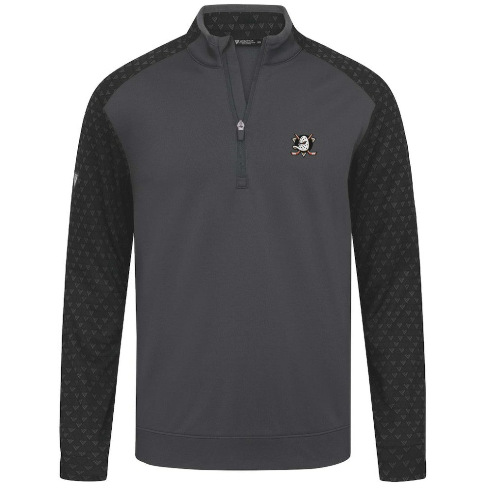 Anaheim Ducks Levelwear Aztec Insignia Core Quarter-Zip Pullover Top - Charcoal | US 202038750