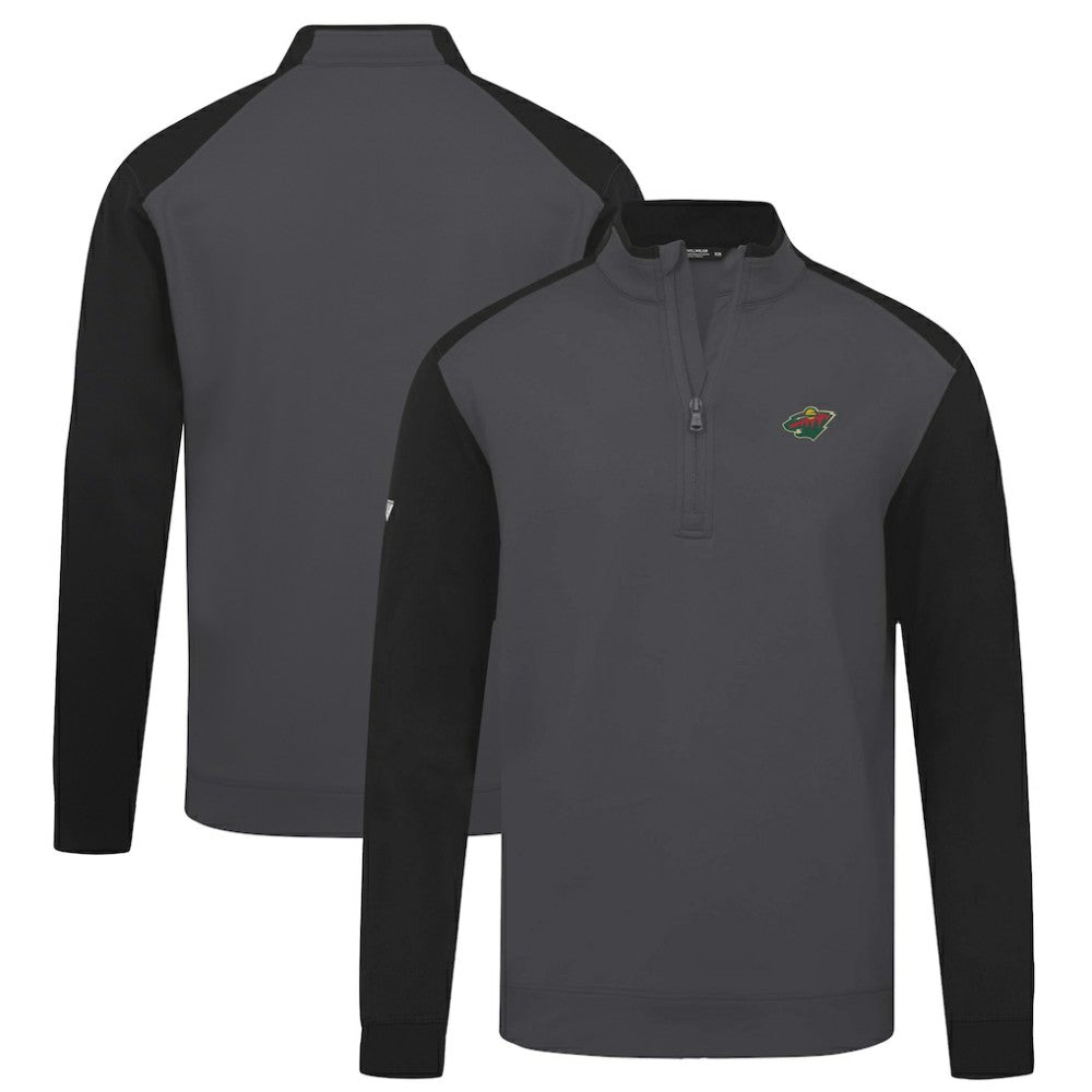 Minnesota Wild Levelwear Bayou Insignia Core Quarter-Zip Pullover Top - Charcoal | US 202038806