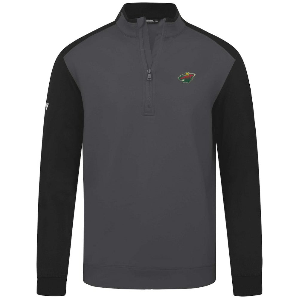 Minnesota Wild Levelwear Bayou Insignia Core Quarter-Zip Pullover Top - Charcoal | US 202038806