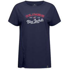 Columbus Blue Jackets Levelwear Women's Influx Ice Wall T-Shirt - Navy | US 202038886