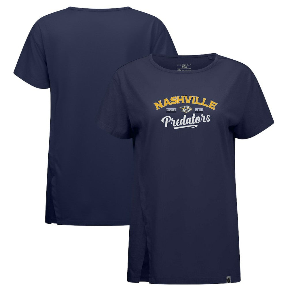 Nashville Predators Levelwear Women's Influx Ice Wall T-Shirt - Navy | US 202038887