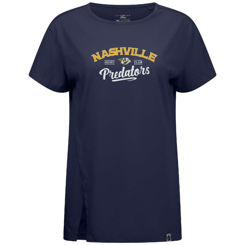 Nashville Predators Levelwear Women's Influx Ice Wall T-Shirt - Navy | US 202038887