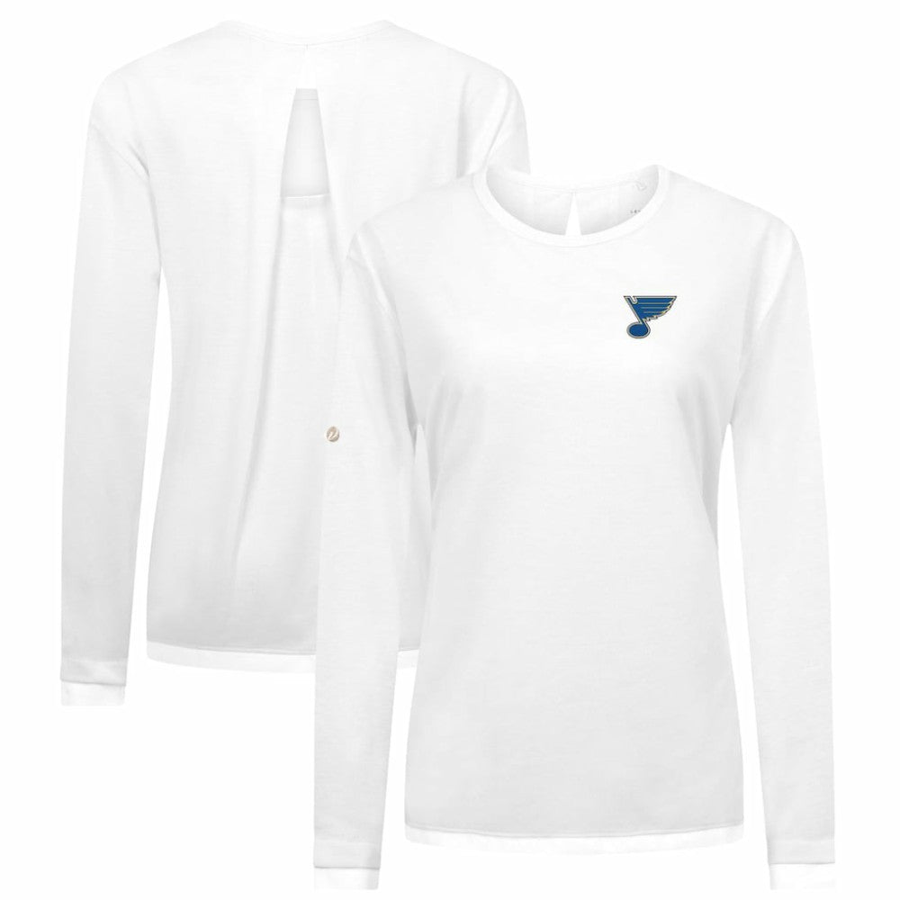 St. Louis Blues Levelwear Women's Sequoia Primary Logo Long Sleeve T-Shirt - White | US 202038912