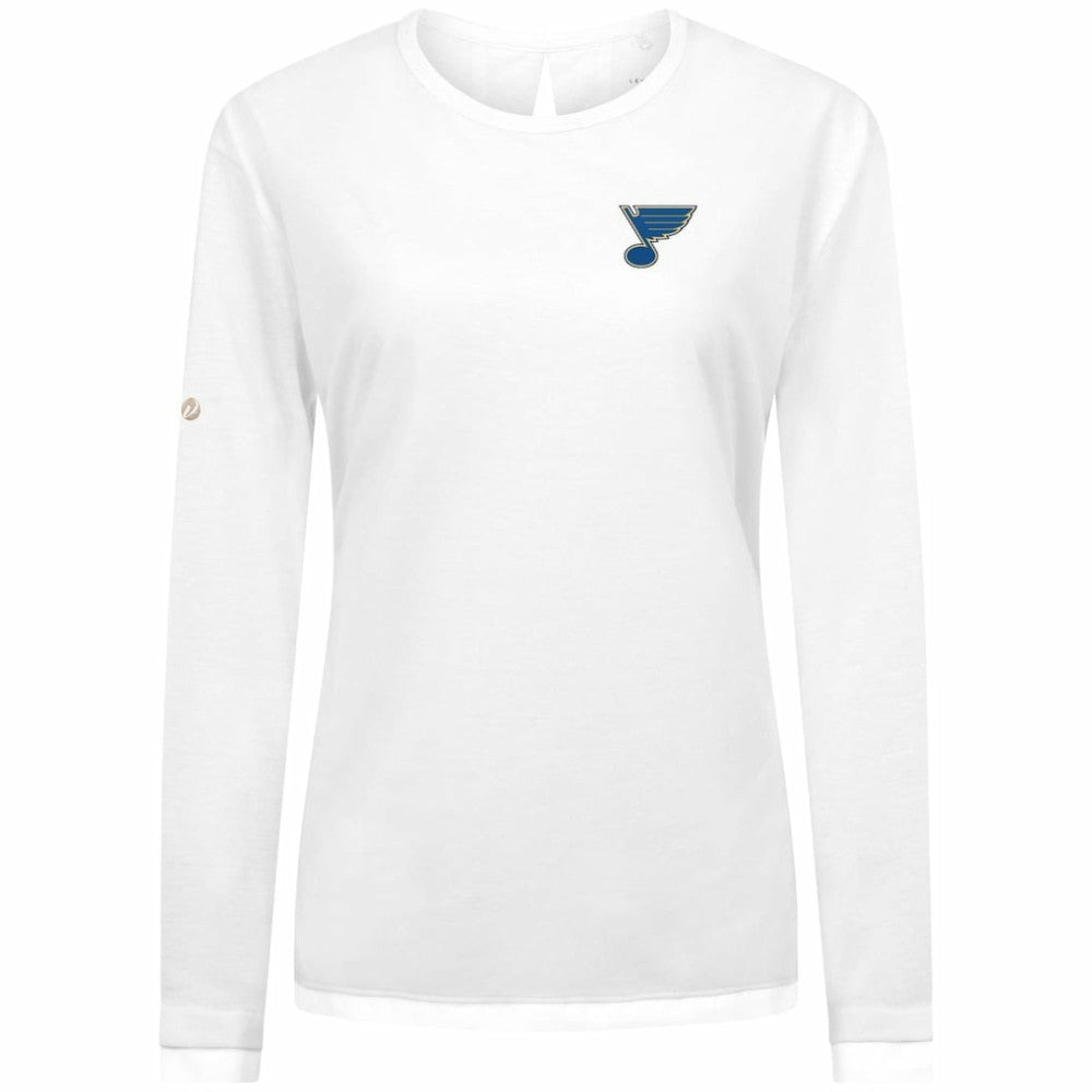 St. Louis Blues Levelwear Women's Sequoia Primary Logo Long Sleeve T-Shirt - White | US 202038912