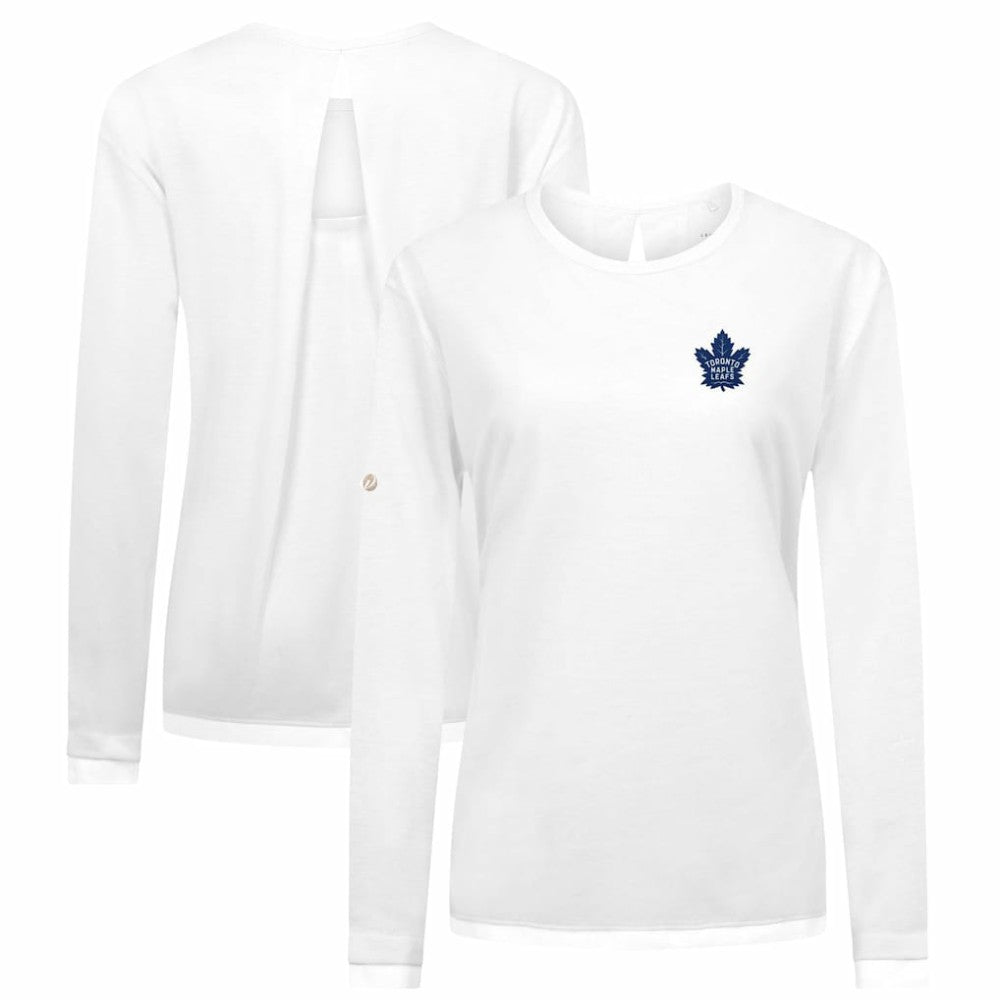 Toronto Maple Leafs Levelwear Women's Sequoia Primary Logo Long Sleeve T-Shirt - White | US 202038927
