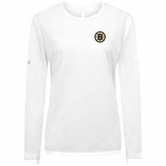 Boston Bruins Levelwear Women's Sequoia Primary Logo Long Sleeve T-Shirt - White | US 202038928