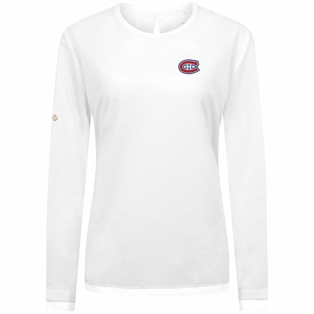 Montreal Canadiens Levelwear Women's Sequoia Primary Logo Long Sleeve T-Shirt - White | US 202038930