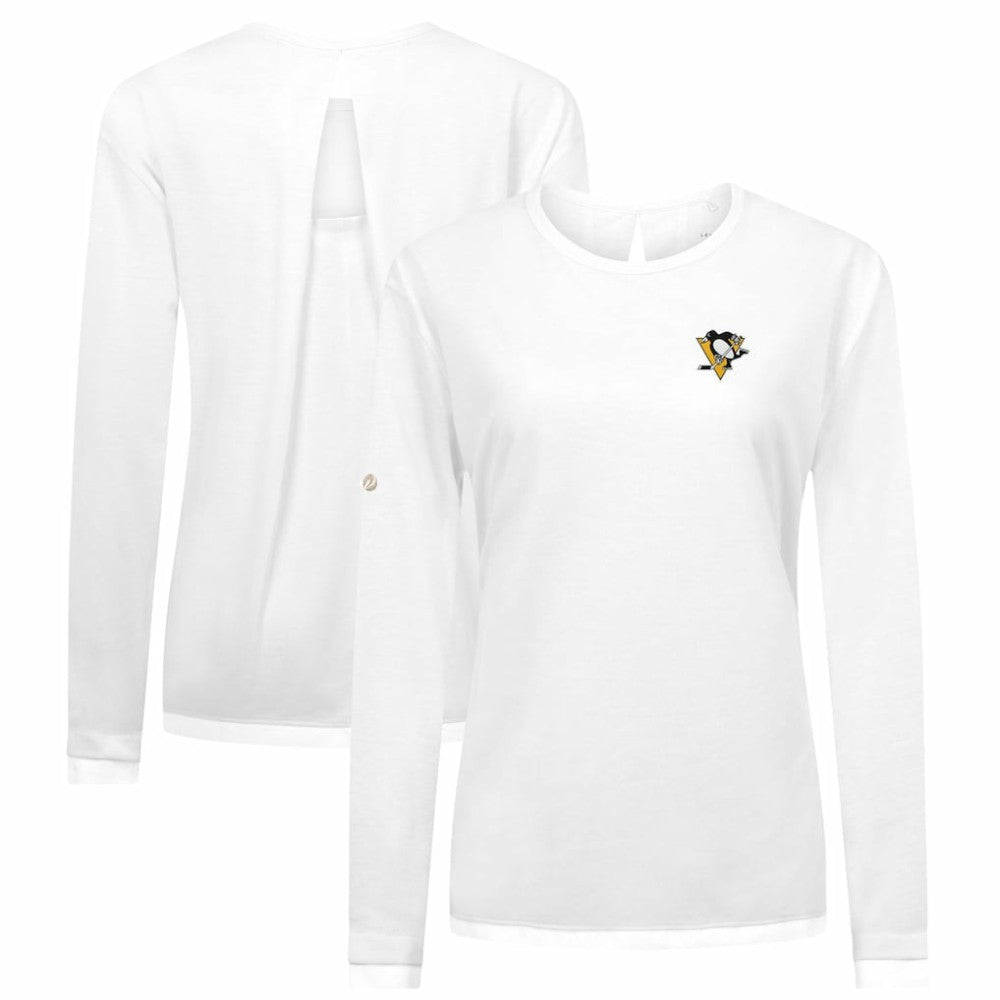 Pittsburgh Penguins Levelwear Women's Sequoia Primary Logo Long Sleeve T-Shirt - White | US 202038931