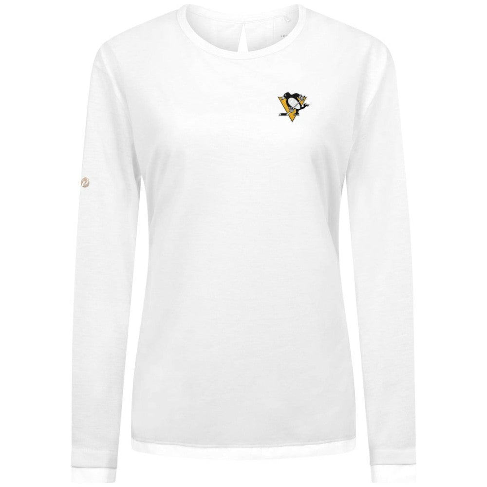 Pittsburgh Penguins Levelwear Women's Sequoia Primary Logo Long Sleeve T-Shirt - White | US 202038931