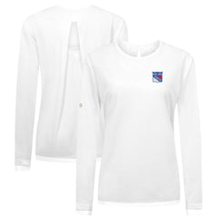 New York Rangers Levelwear Women's Sequoia Primary Logo Long Sleeve T-Shirt - White | US 202038932
