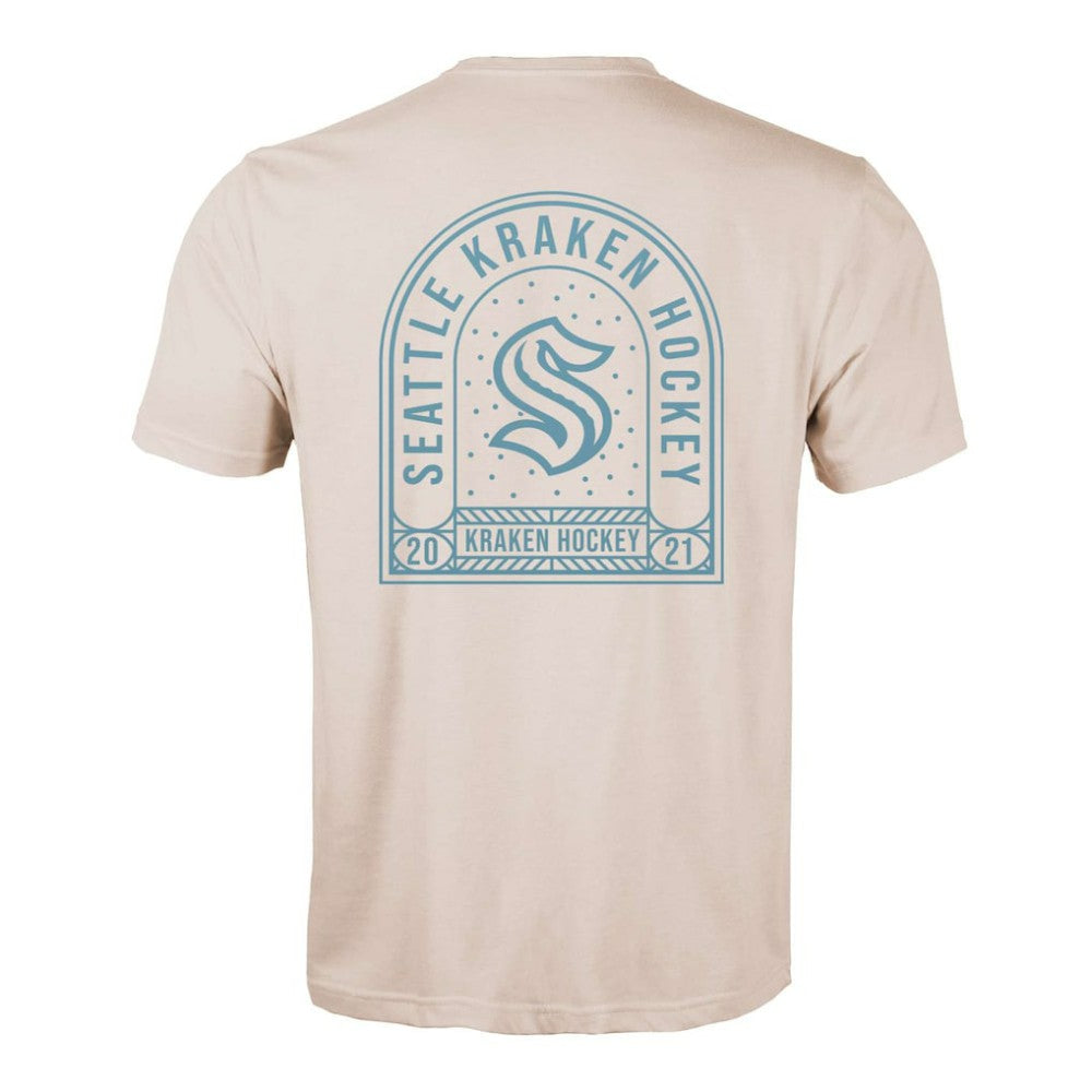 Seattle Kraken Levelwear Richmond Stained Glass T-Shirt - Khaki | US 202038968