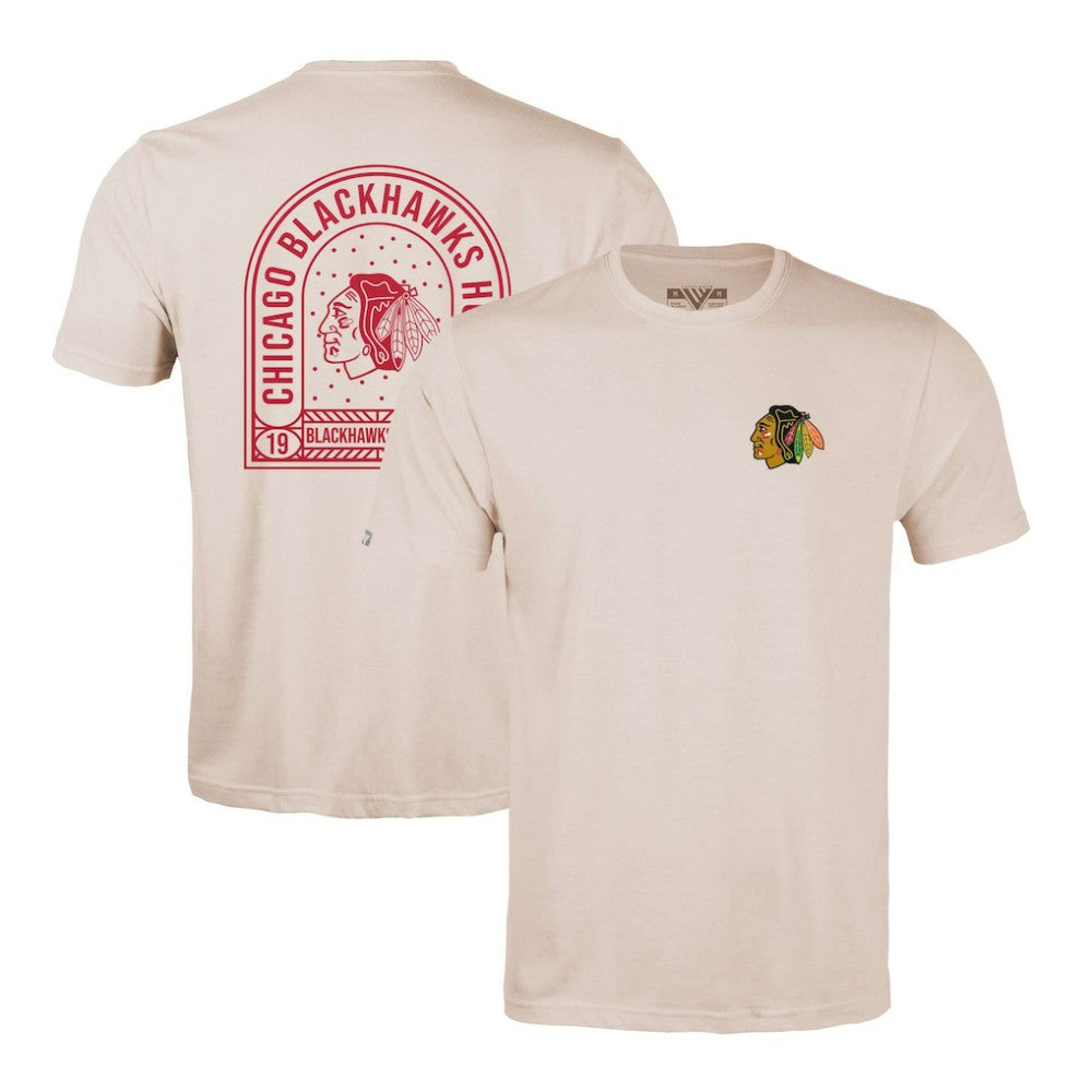 Chicago Blackhawks Levelwear Richmond Stained Glass T-Shirt - Khaki | US 202038970