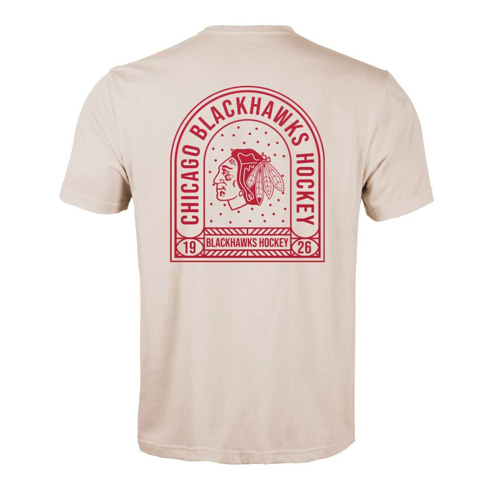 Chicago Blackhawks Levelwear Richmond Stained Glass T-Shirt - Khaki | US 202038970