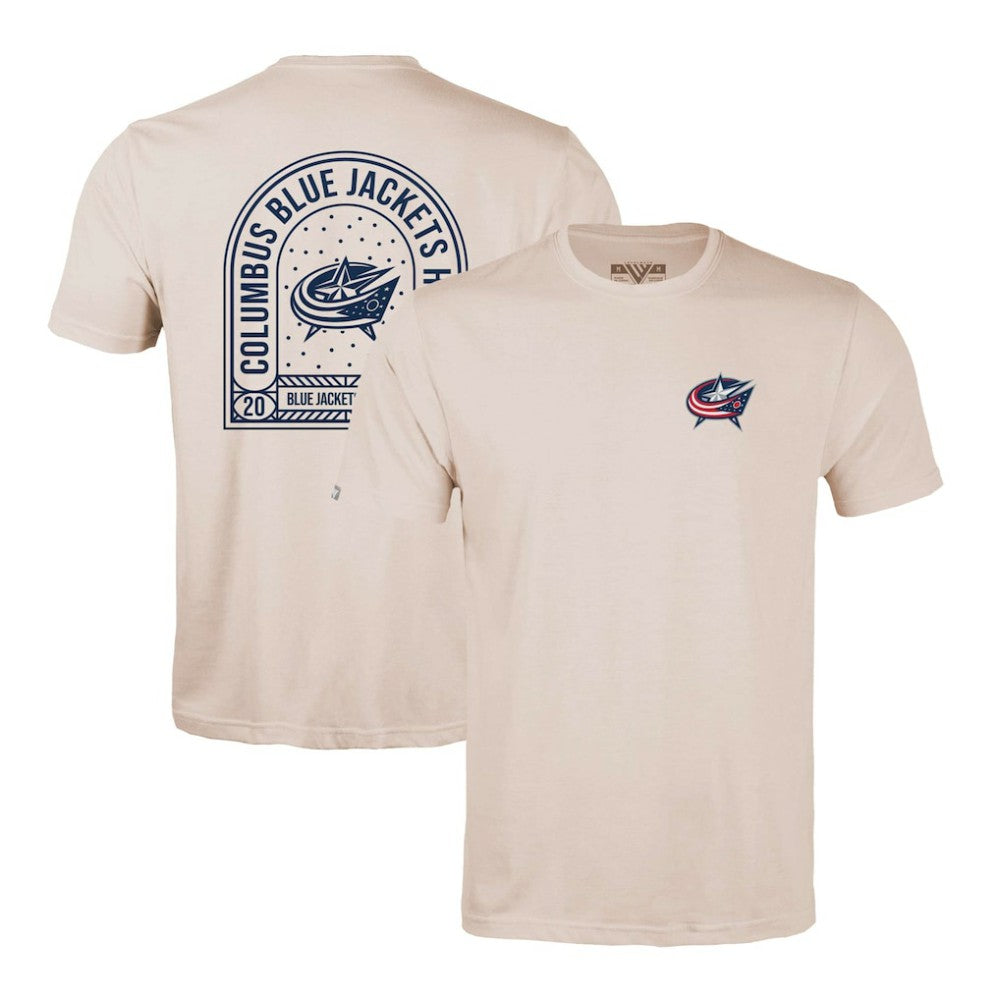 Columbus Blue Jackets Levelwear Richmond Stained Glass T-Shirt - Khaki | US 202038971