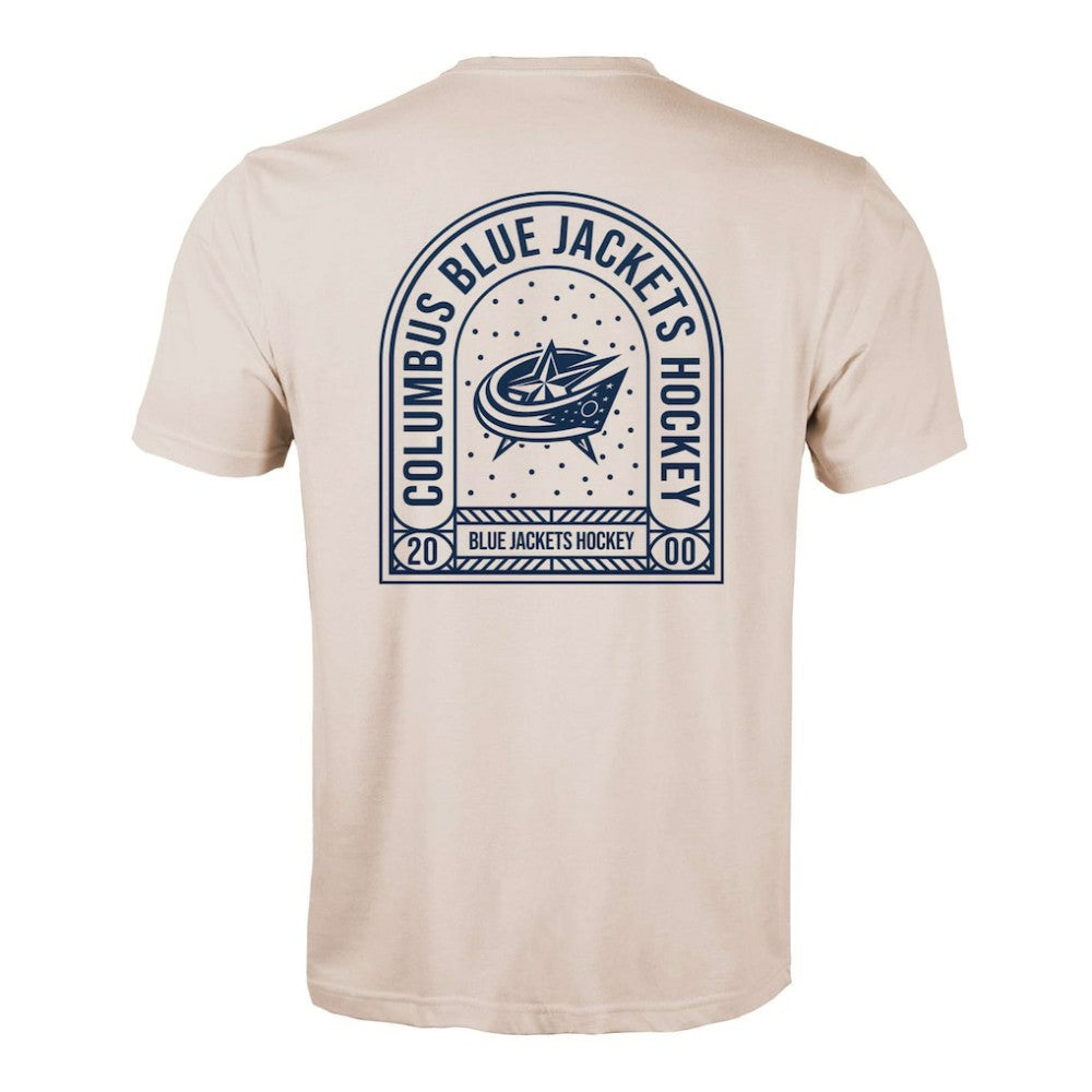 Columbus Blue Jackets Levelwear Richmond Stained Glass T-Shirt - Khaki | US 202038971