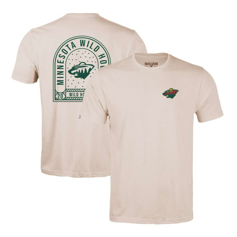 Minnesota Wild Levelwear Richmond Stained Glass T-Shirt - Khaki | US 202038975