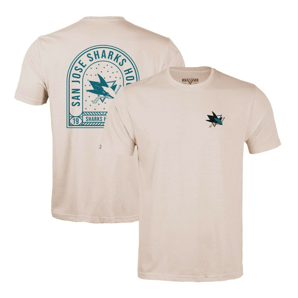 San Jose Sharks Levelwear Richmond Stained Glass T-Shirt - Khaki | US 202038982