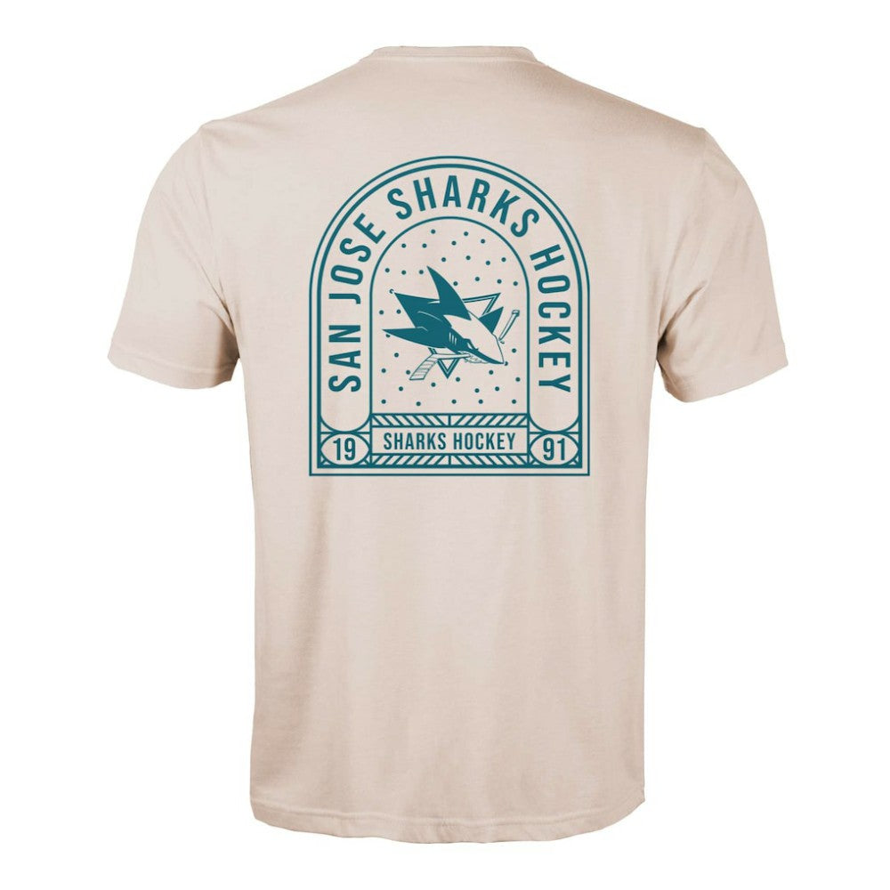 San Jose Sharks Levelwear Richmond Stained Glass T-Shirt - Khaki | US 202038982