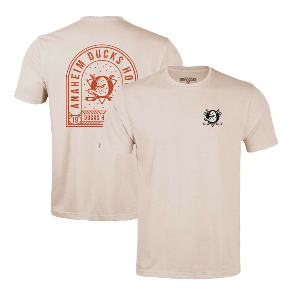Anaheim Ducks Levelwear Richmond Stained Glass T-Shirt - Khaki | US 202038984