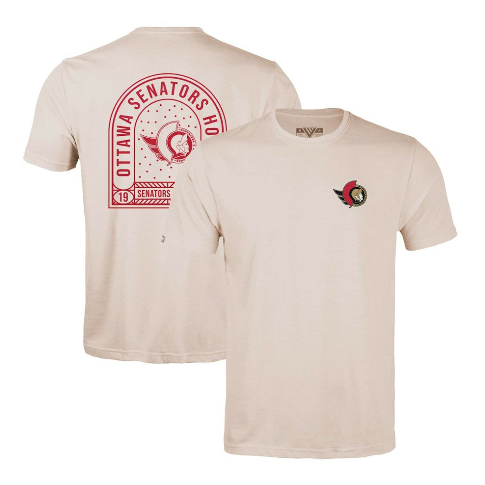 Ottawa Senators Levelwear Richmond Stained Glass T-Shirt - Khaki | US 202038986