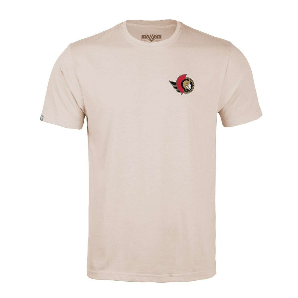 Ottawa Senators Levelwear Richmond Stained Glass T-Shirt - Khaki | US 202038986