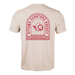 Ottawa Senators Levelwear Richmond Stained Glass T-Shirt - Khaki | US 202038986