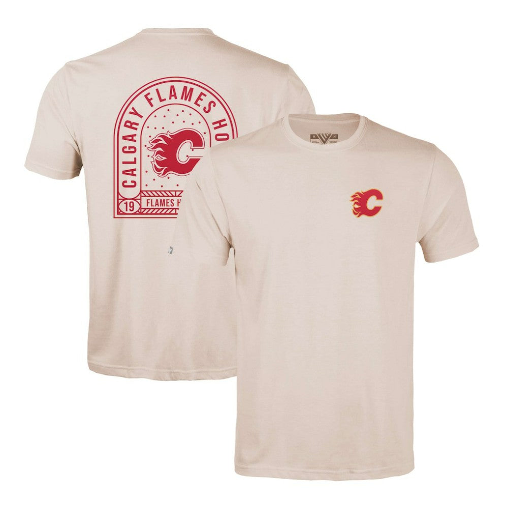 Calgary Flames Levelwear Richmond Stained Glass T-Shirt - Khaki | US 202038990