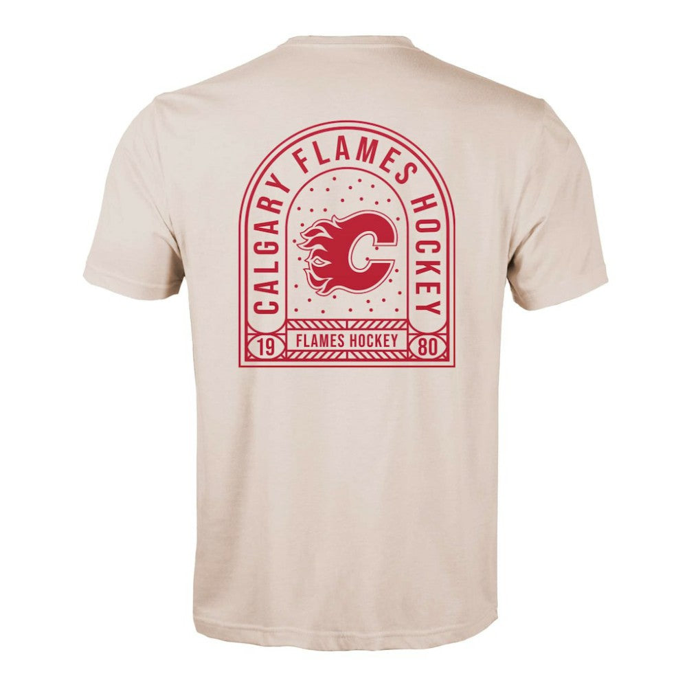 Calgary Flames Levelwear Richmond Stained Glass T-Shirt - Khaki | US 202038990