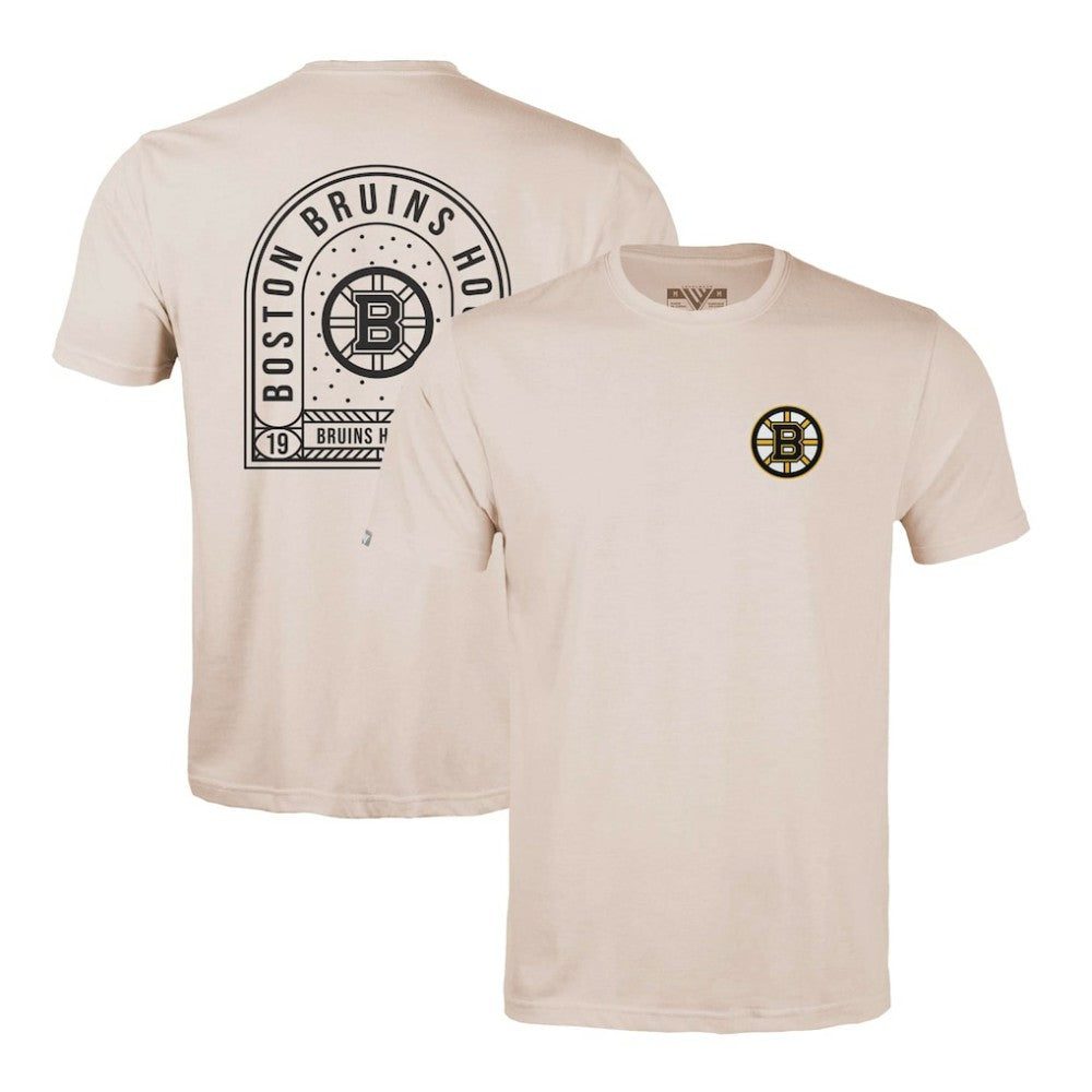 Boston Bruins Levelwear Richmond Stained Glass T-Shirt - Khaki | US 202038995