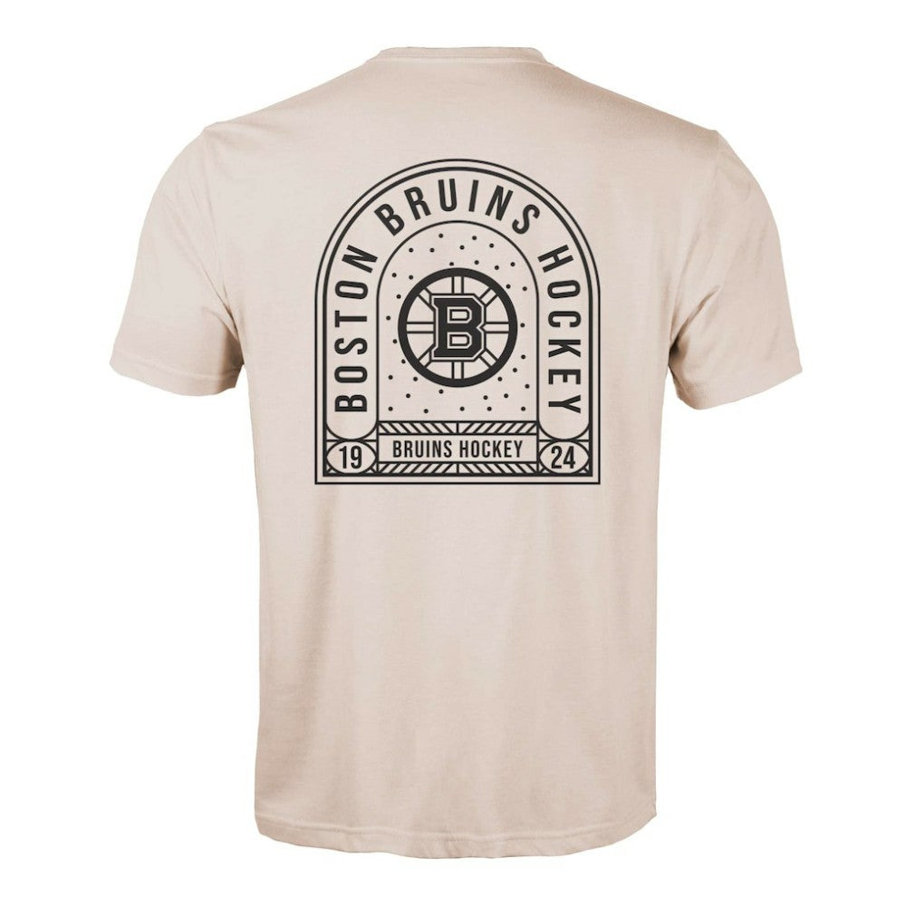 Boston Bruins Levelwear Richmond Stained Glass T-Shirt - Khaki | US 202038995