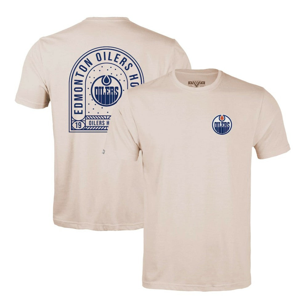 Edmonton Oilers Levelwear Richmond Stained Glass T-Shirt - Khaki | US 202038997