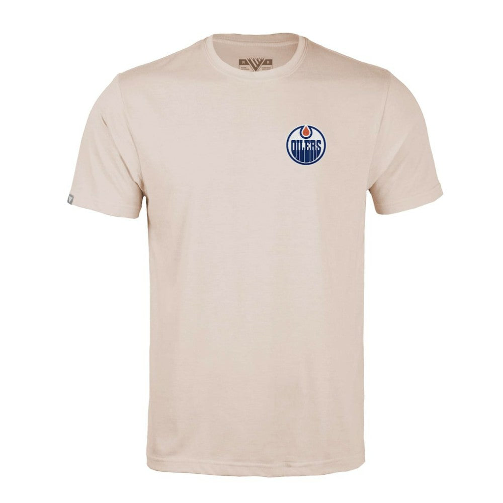 Edmonton Oilers Levelwear Richmond Stained Glass T-Shirt - Khaki | US 202038997