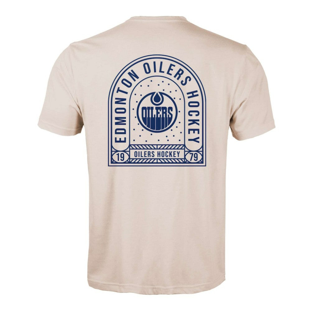 Edmonton Oilers Levelwear Richmond Stained Glass T-Shirt - Khaki | US 202038997