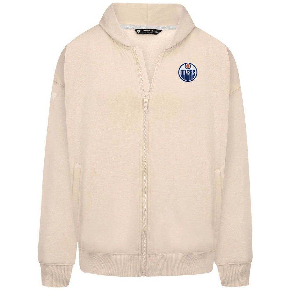 Edmonton Oilers Levelwear Uphill Stained Glass Full-Zip Hoodie Jacket - Khaki | US 202039337