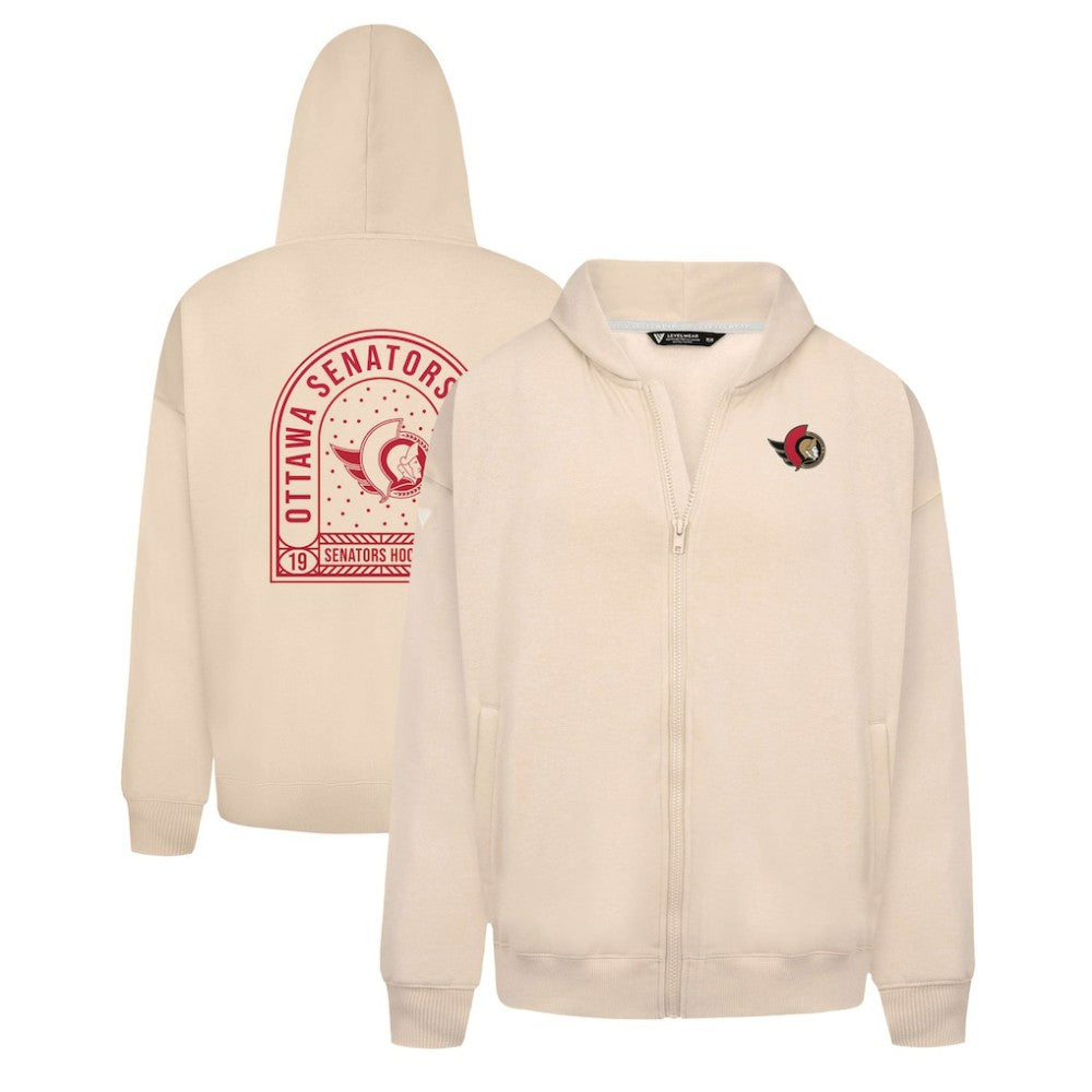 Ottawa Senators Levelwear Uphill Stained Glass Full-Zip Hoodie Jacket - Khaki | US 202039340