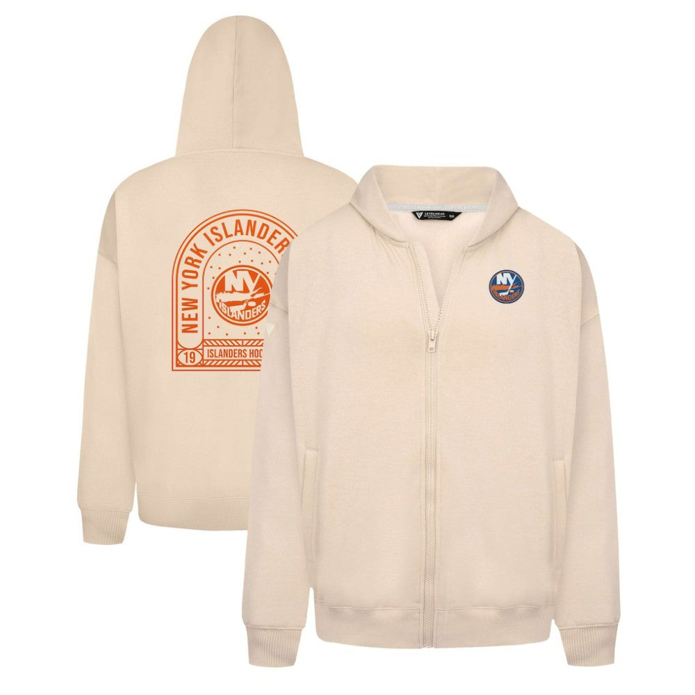 New York Islanders Levelwear Uphill Stained Glass Full-Zip Hoodie Jacket - Khaki | US 202039353