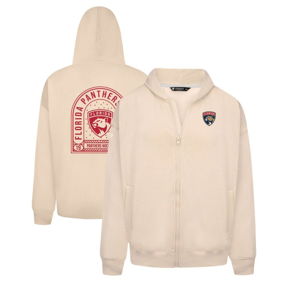Florida Panthers Levelwear Uphill Stained Glass Full-Zip Hoodie Jacket - Khaki | US 202039355