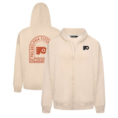 Philadelphia Flyers Levelwear Uphill Stained Glass Full-Zip Hoodie Jacket - Khaki | US 202039356