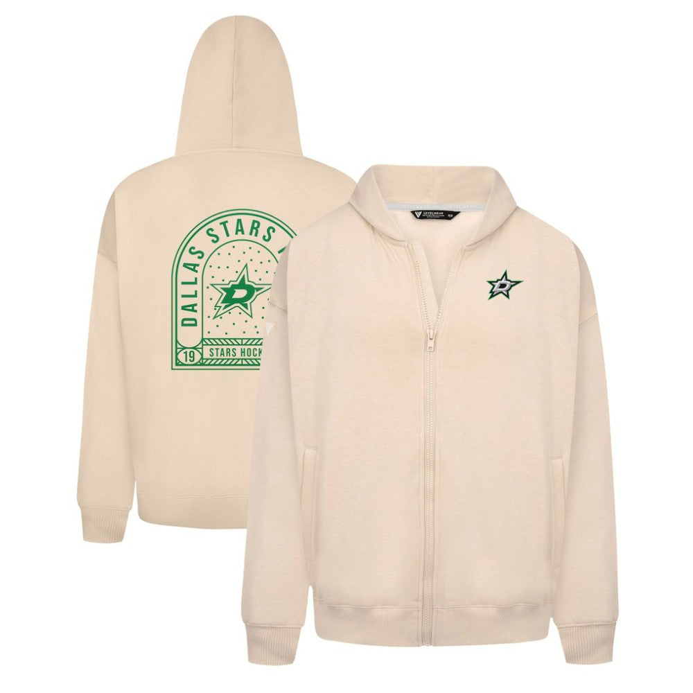 Dallas Stars Levelwear Uphill Stained Glass Full-Zip Hoodie Jacket - Khaki | US 202039365