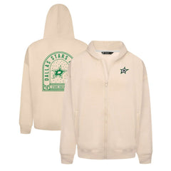 Dallas Stars Levelwear Uphill Stained Glass Full-Zip Hoodie Jacket - Khaki | US 202039365