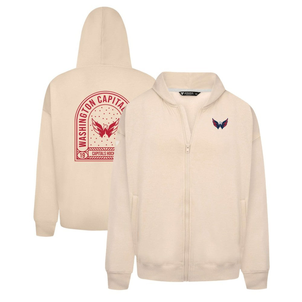 Washington Capitals Levelwear Uphill Stained Glass Full-Zip Hoodie Jacket - Khaki | US 202039367