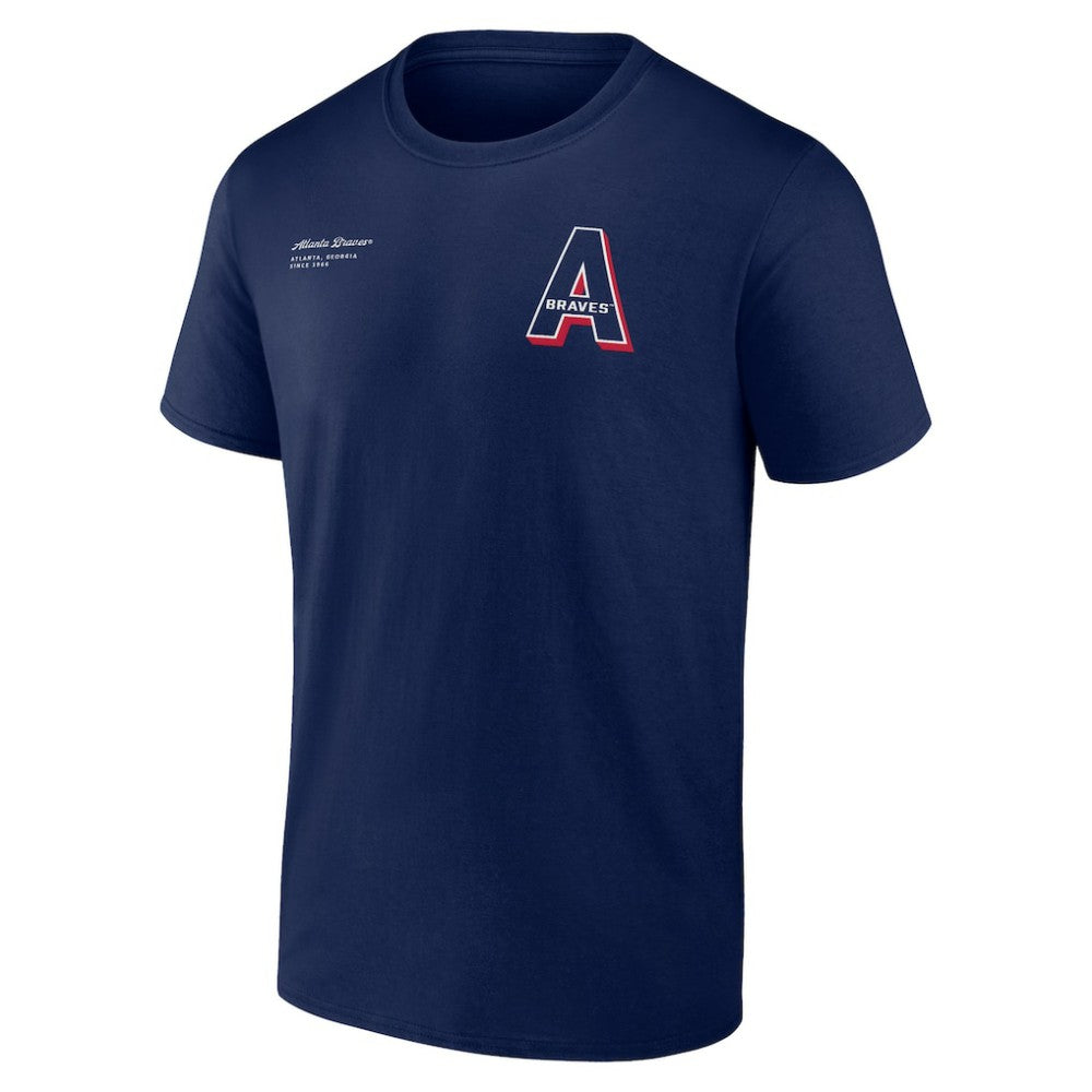 Atlanta Braves Split Zone T-Shirt - Navy T-shirts