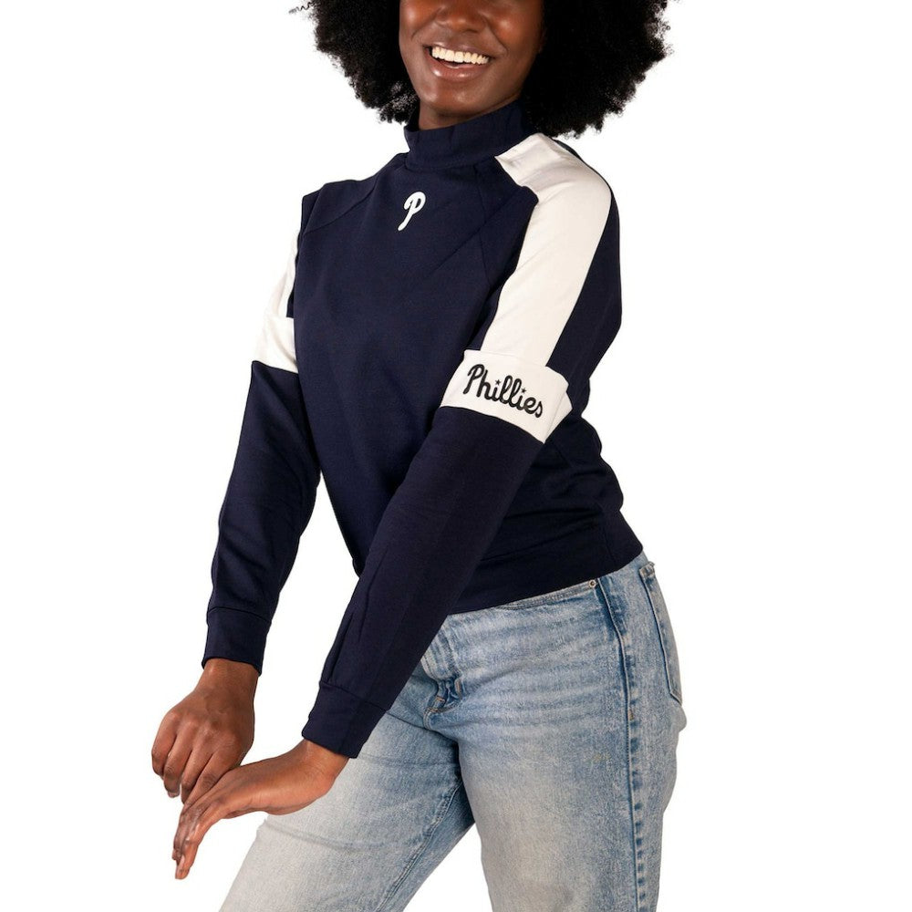 Philadelphia Phillies Lusso Women's Monica Pullover Sweatshirt - Navy Pullover